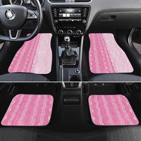 Vintage Pink Hawaiian Traditional Kapa Mix Flowers Lei Car Mats