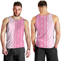 Vintage Pink Hawaiian Traditional Kapa Mix Flowers Lei Men Tank Top