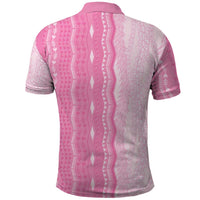 Vintage Pink Hawaiian Traditional Kapa Mix Flowers Lei Polo Shirt LT7 - Polynesian Pride