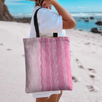 Vintage Pink Hawaiian Traditional Kapa Mix Flowers Lei Tote Bag