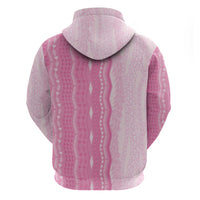 Vintage Pink Hawaiian Traditional Kapa Mix Flowers Lei Zip Hoodie LT7 - Polynesian Pride