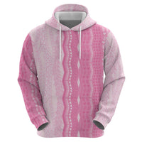 Vintage Pink Hawaiian Traditional Kapa Mix Flowers Lei Zip Hoodie LT7 - Polynesian Pride