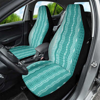 Vintage Teal Hawaiian Traditional Kapa Mix Flowers Lei Car Seat Cover