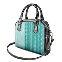 Vintage Teal Hawaiian Traditional Kapa Mix Flowers Lei Shoulder Handbag LT7 - Polynesian Pride