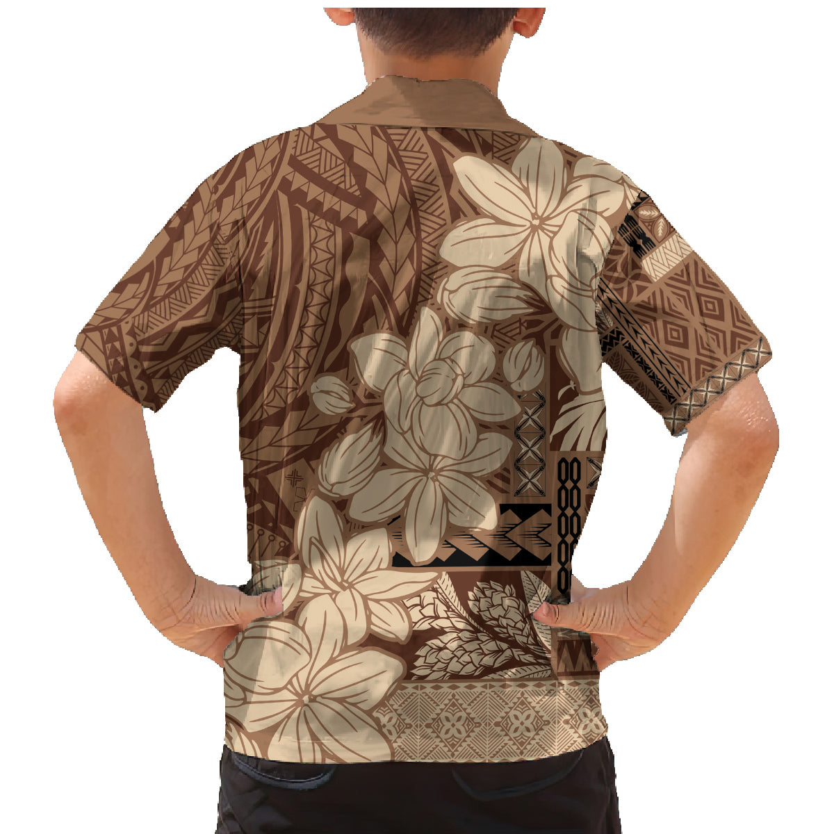 Samoa Women's Day Family Matching Mermaid Dress and Hawaiian Shirt Tiale Flower Mix Siapo Tapa LT7 - Polynesian Pride