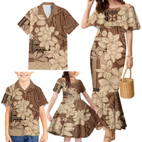 Samoa Women's Day Family Matching Mermaid Dress and Hawaiian Shirt Tiale Flower Mix Siapo Tapa LT7 - Polynesian Pride