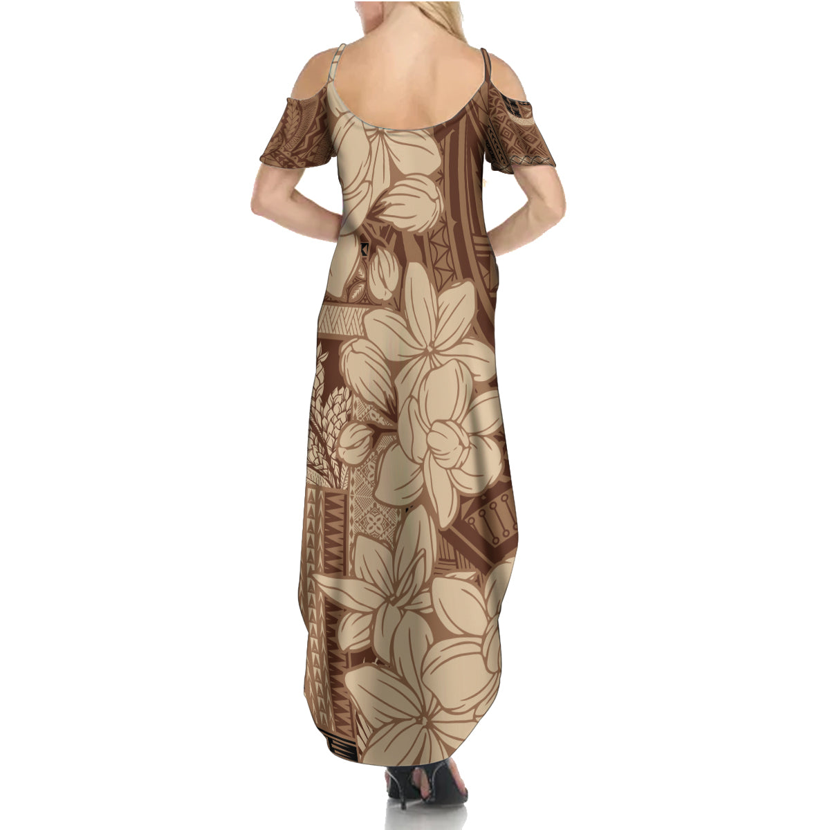 Samoa Women's Day Family Matching Summer Maxi Dress and Hawaiian Shirt Tiale Flower Mix Siapo Tapa LT7 - Polynesian Pride