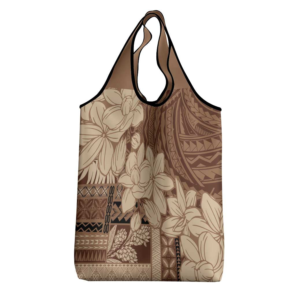 Samoa Women's Day Grocery Bag Tiale Flower Mix Siapo Tapa