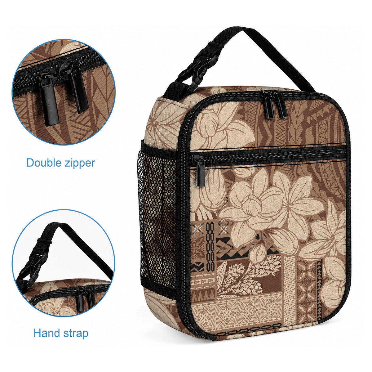 Samoa Women's Day Lunch Bag Tiale Flower Mix Siapo Tapa LT7 - Polynesian Pride