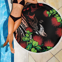 Aloha Hawaii Manta Rays Beach Blanket Red Ohia Lehua