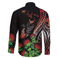 Aloha Hawaii Manta Rays Family Matching Mermaid Dress and Hawaiian Shirt Red Ohia Lehua