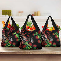 Aloha Hawaii Manta Rays Grocery Bag Red Ohia Lehua