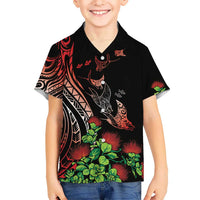 Aloha Hawaii Manta Rays Kid Hawaiian Shirt Red Ohia Lehua LT7 Kid Red - Polynesian Pride