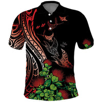 Aloha Hawaii Manta Rays Polo Shirt Red Ohia Lehua