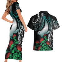 Aloha Hawaii Monk Seal Couples Matching Short Sleeve Bodycon Dress and Hawaiian Shirt Mix Ohia Lehua