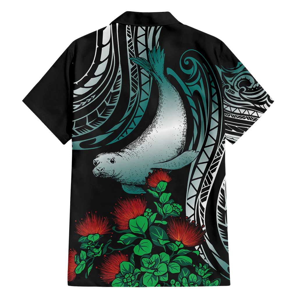 Aloha Hawaii Monk Seal Family Matching Summer Maxi Dress and Hawaiian Shirt Mix Ohia Lehua