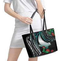 Aloha Hawaii Monk Seal Leather Tote Bag Mix Ohia Lehua