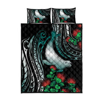 Aloha Hawaii Monk Seal Quilt Bed Set Mix Ohia Lehua