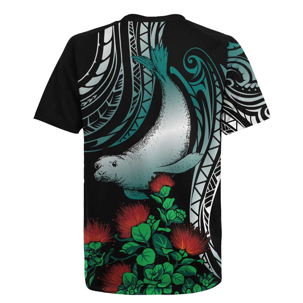 Aloha Hawaii Monk Seal Rugby Jersey Mix Ohia Lehua