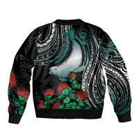 Aloha Hawaii Monk Seal Sleeve Zip Bomber Jacket Mix Ohia Lehua