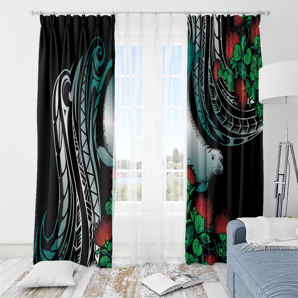 Aloha Hawaii Monk Seal Window Curtain Mix Ohia Lehua
