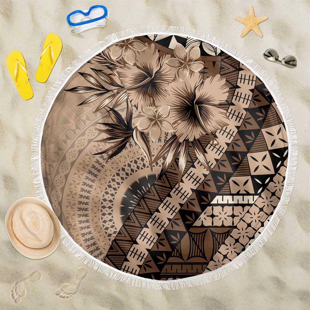 Bula Fiji Beach Blanket Mocha Brown Kaivity Masi Tapa