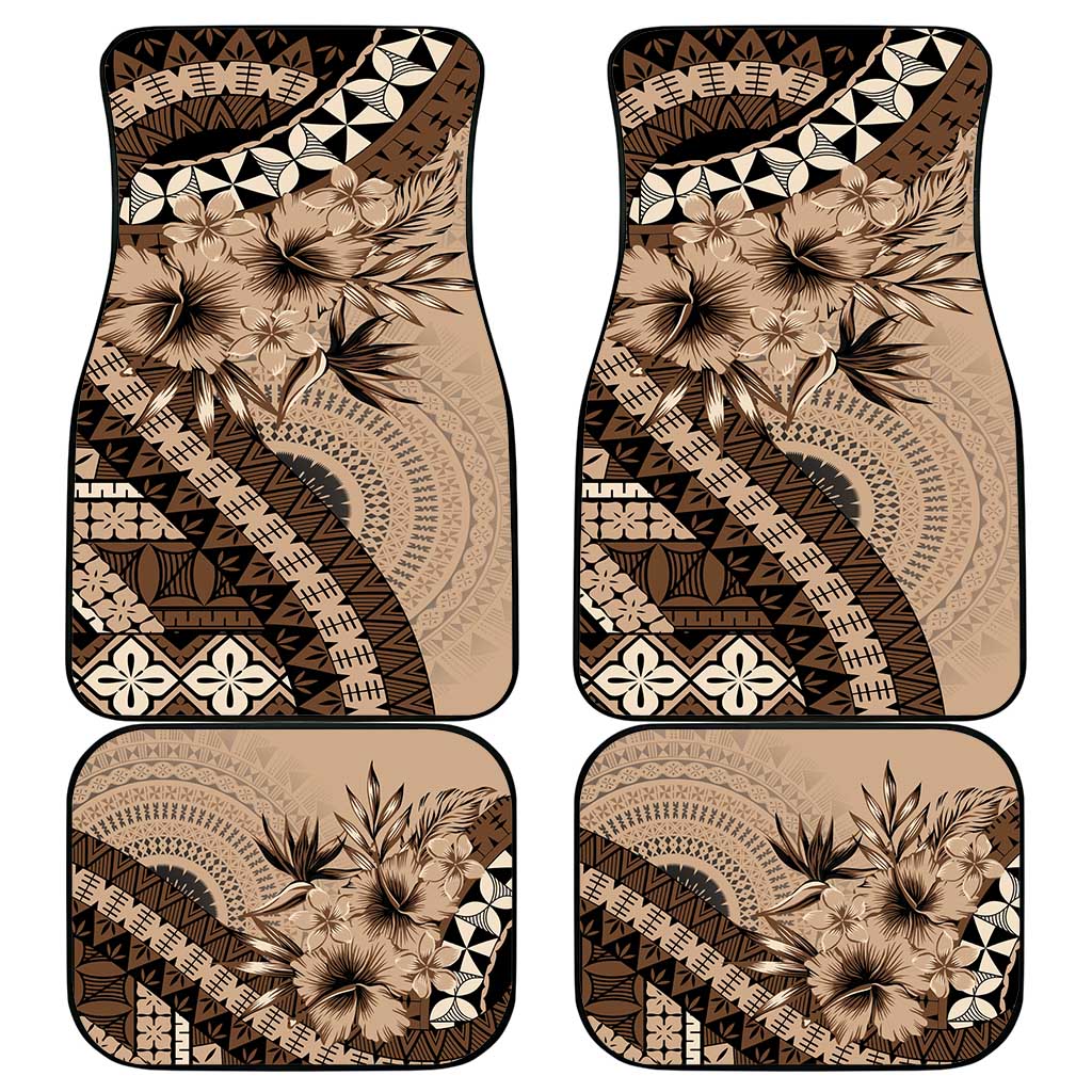 Bula Fiji Car Mats Mocha Brown Kaivity Masi Tapa