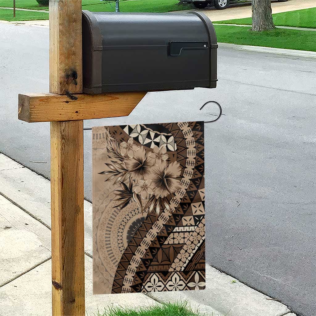 Bula Fiji Garden Flag Mocha Brown Kaivity Masi Tapa