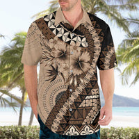 Bula Fiji Hawaiian Shirt Mocha Brown Kaivity Masi Tapa