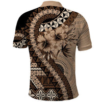 Bula Fiji Polo Shirt Mocha Brown Kaivity Masi Tapa LT7 - Polynesian Pride