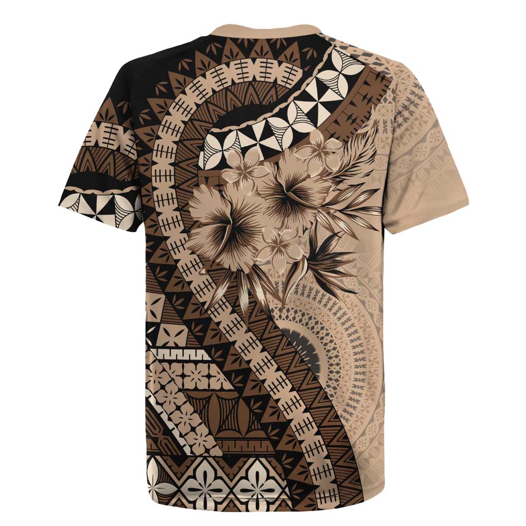 Bula Fiji Rugby Jersey Mocha Brown Kaivity Masi Tapa