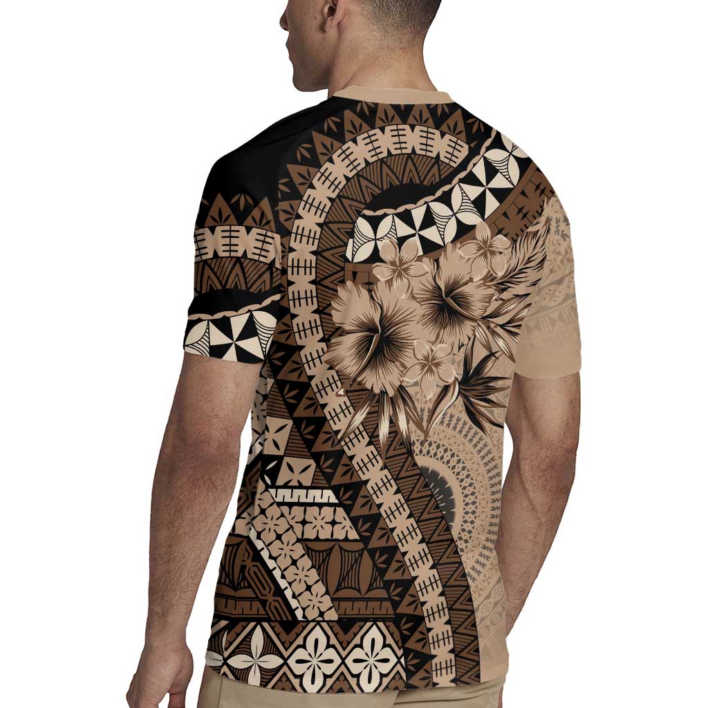 Bula Fiji Rugby Jersey Mocha Brown Kaivity Masi Tapa