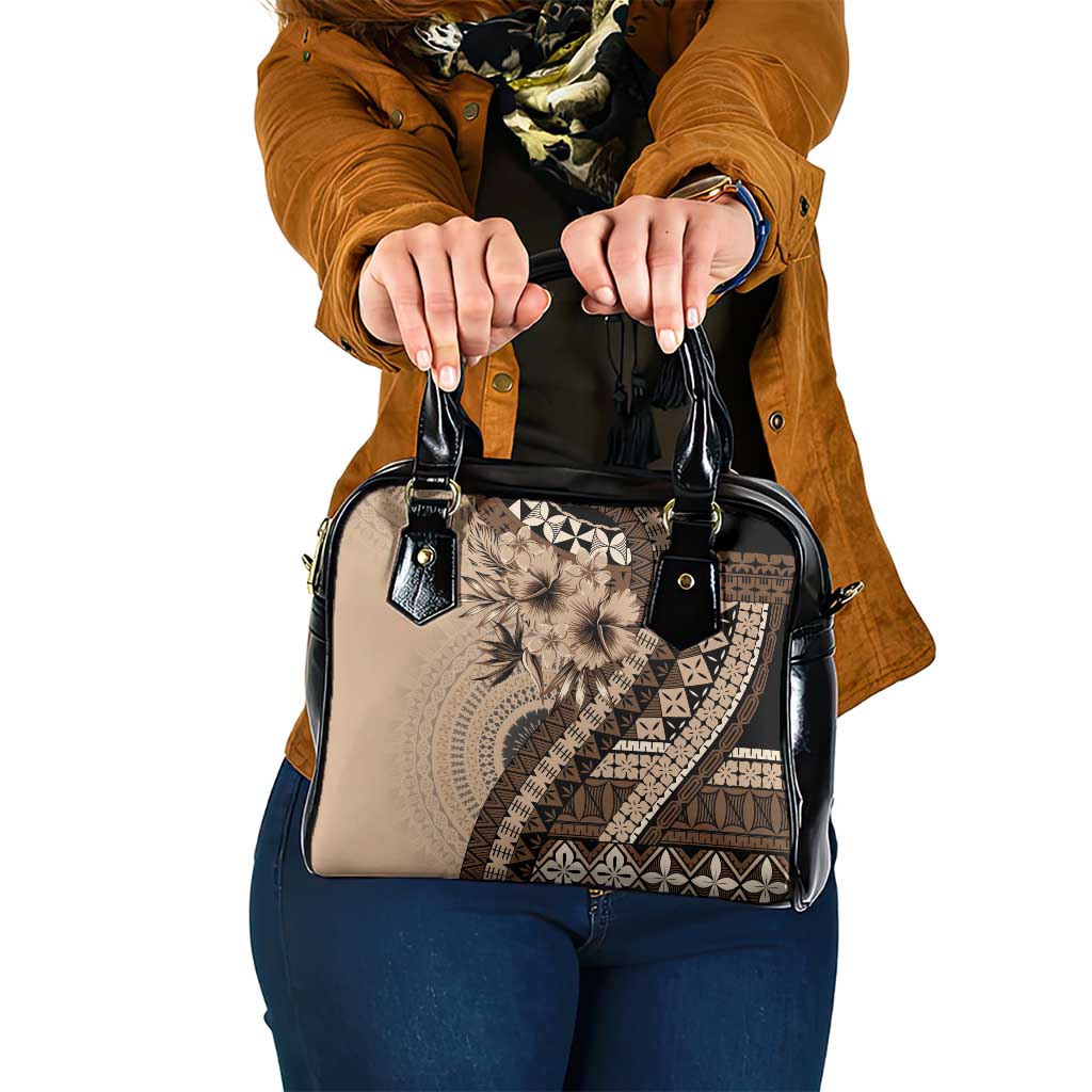 Bula Fiji Shoulder Handbag Mocha Brown Kaivity Masi Tapa