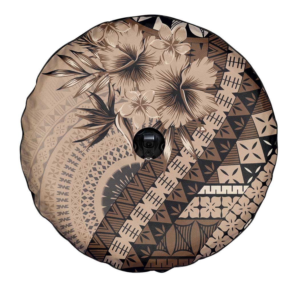Bula Fiji Spare Tire Cover Mocha Brown Kaivity Masi Tapa