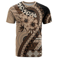 Bula Fiji T Shirt Mocha Brown Kaivity Masi Tapa