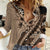 Bula Fiji Women Casual Shirt Mocha Brown Kaivity Masi Tapa