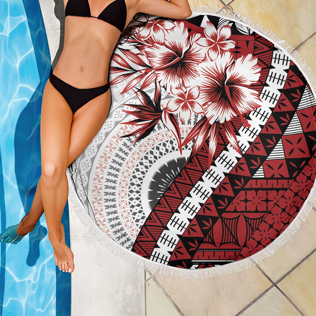 Bula Fiji Beach Blanket White Kaivity Masi Tapa