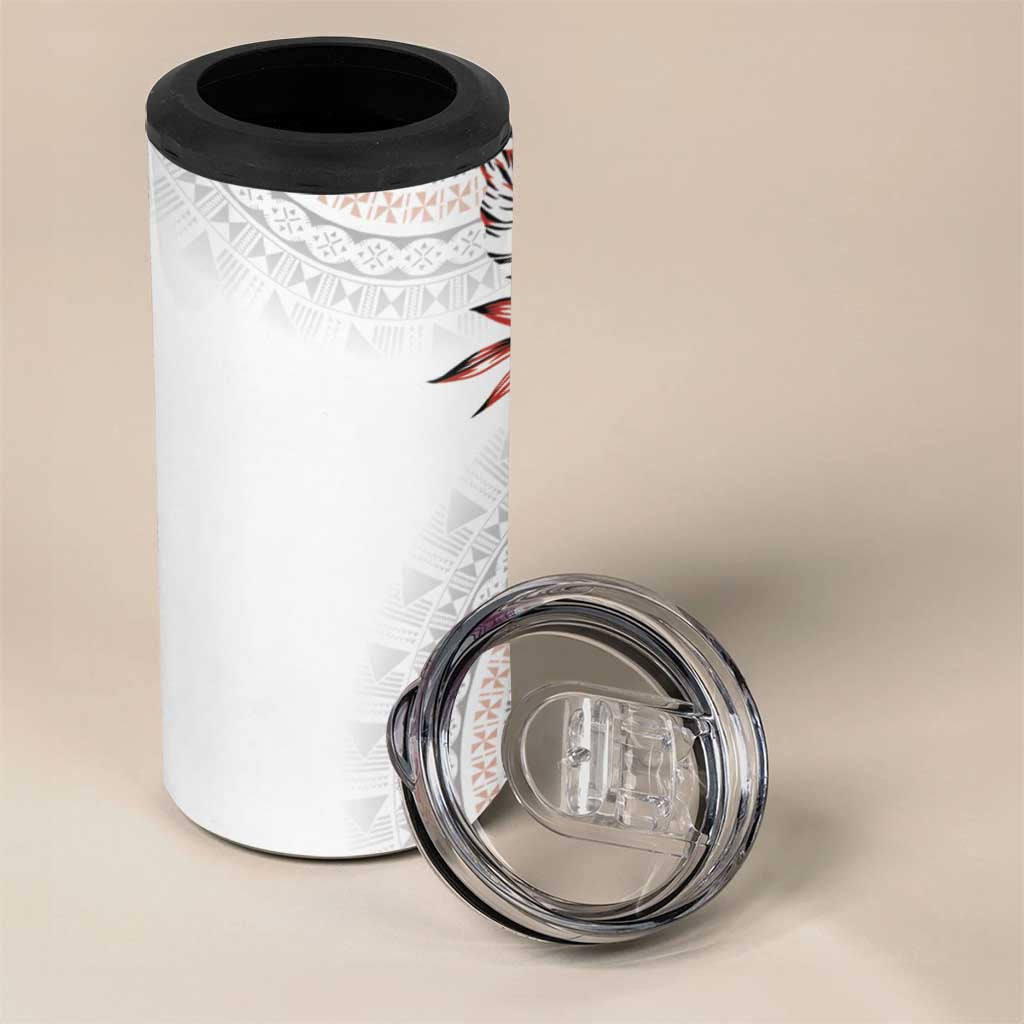 Bula Fiji 4 in 1 Can Cooler Tumbler White Kaivity Masi Tapa