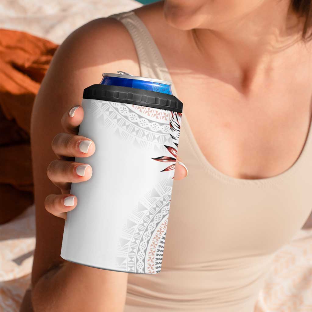 Bula Fiji 4 in 1 Can Cooler Tumbler White Kaivity Masi Tapa
