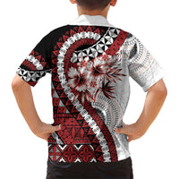 Bula Fiji Family Matching Long Sleeve Bodycon Dress and Hawaiian Shirt White Kaivity Masi Tapa