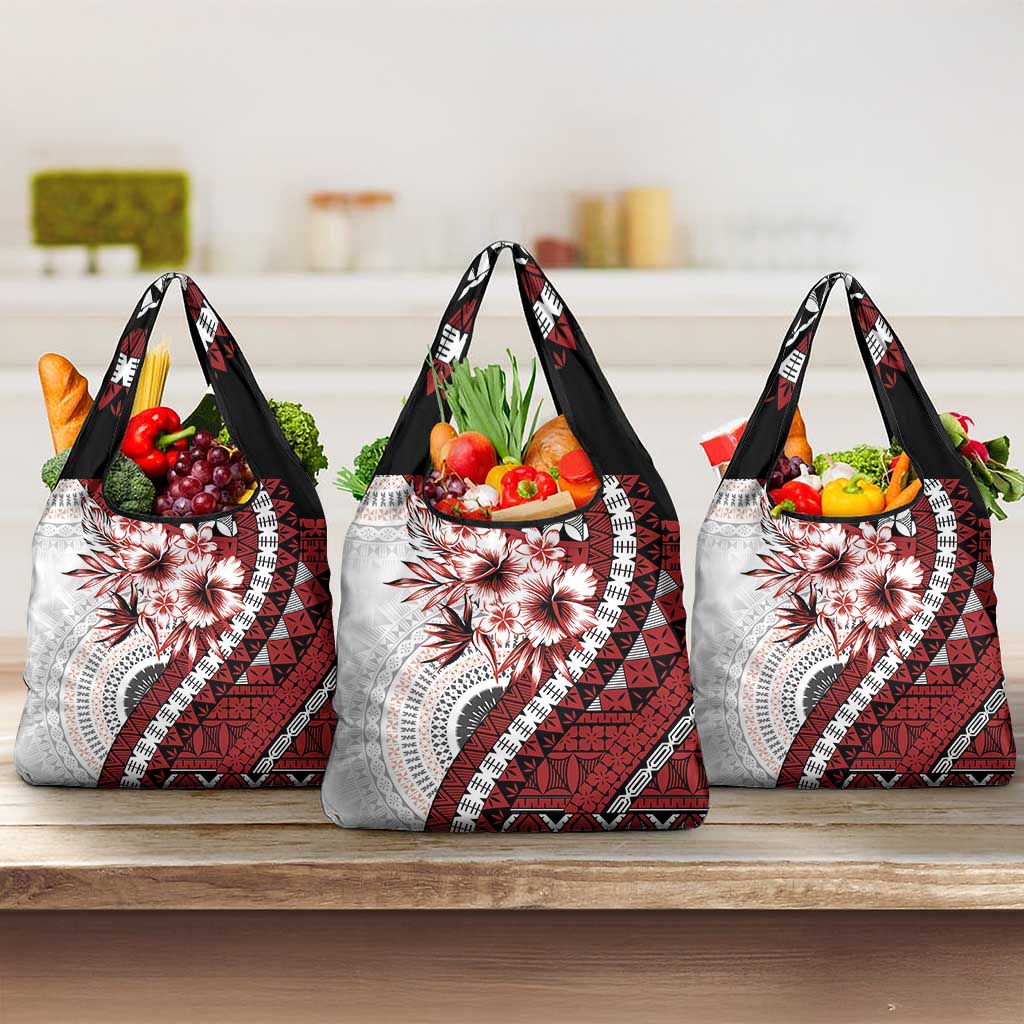 Bula Fiji Grocery Bag White Kaivity Masi Tapa