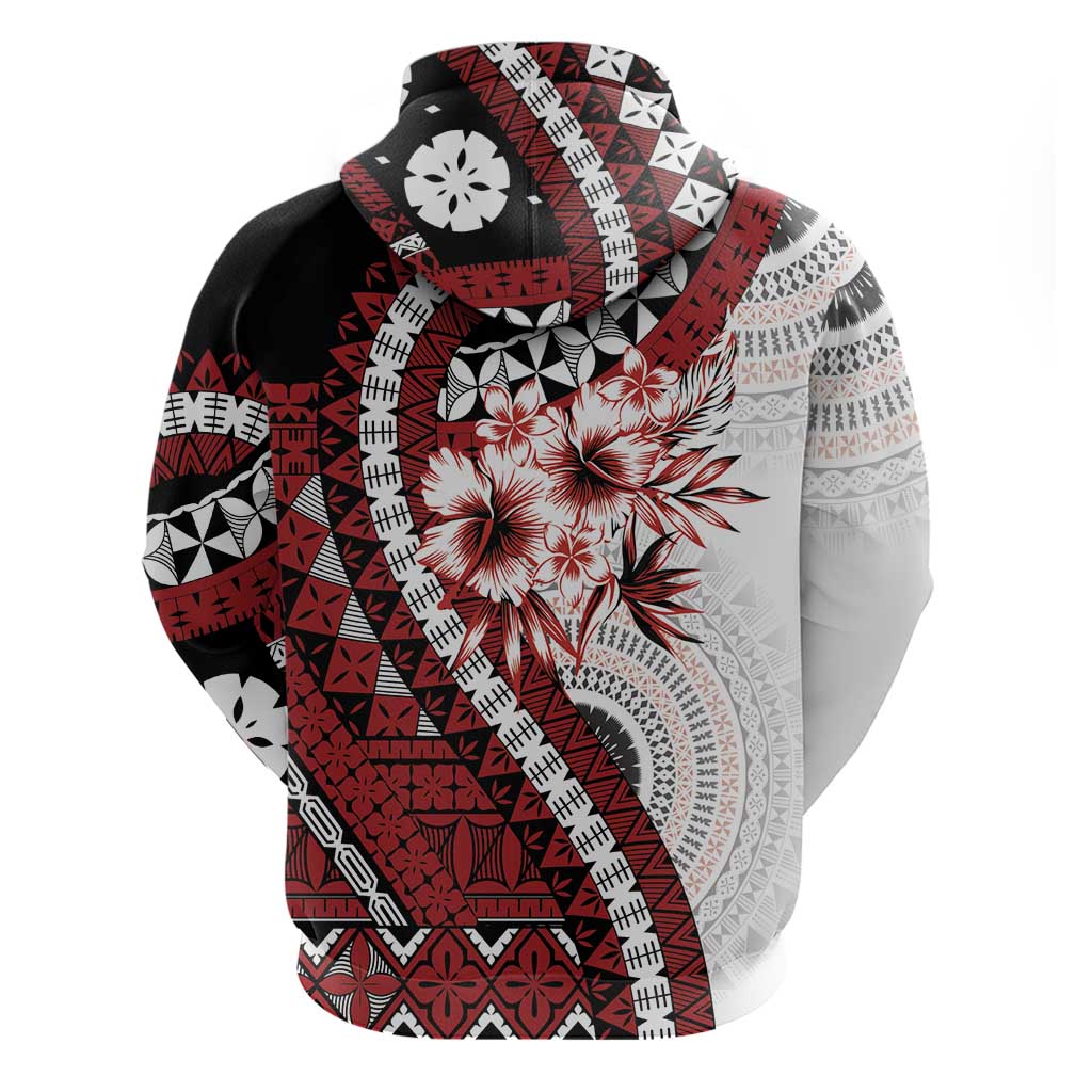 Bula Fiji Hoodie White Kaivity Masi Tapa