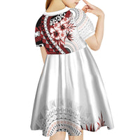 Bula Fiji Kid Short Sleeve Dress White Kaivity Masi Tapa