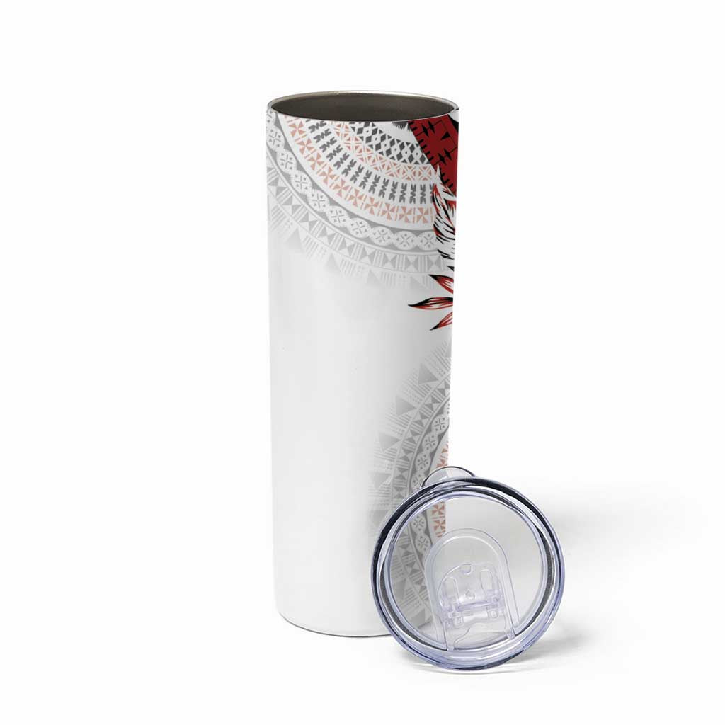 Bula Fiji Skinny Tumbler White Kaivity Masi Tapa