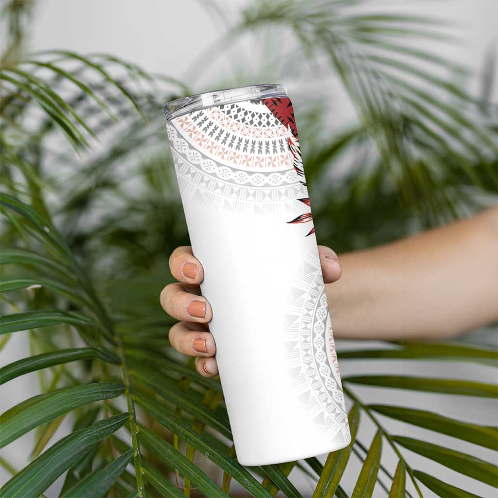 Bula Fiji Skinny Tumbler White Kaivity Masi Tapa