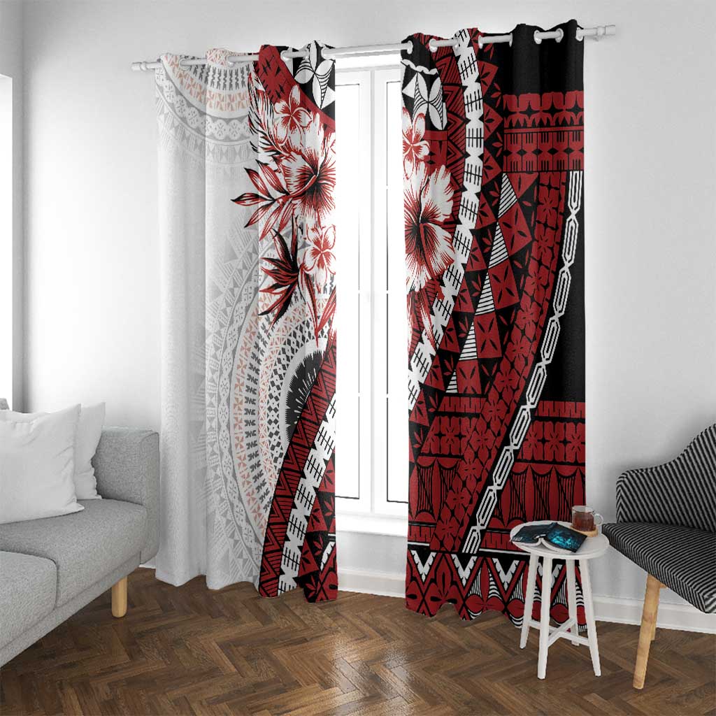 Bula Fiji Window Curtain White Kaivity Masi Tapa