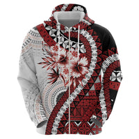 Bula Fiji Zip Hoodie White Kaivity Masi Tapa