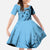 Bula Fiji Family Matching Short Sleeve Bodycon Dress and Hawaiian Shirt Turquoise Kaivity Masi Tapa