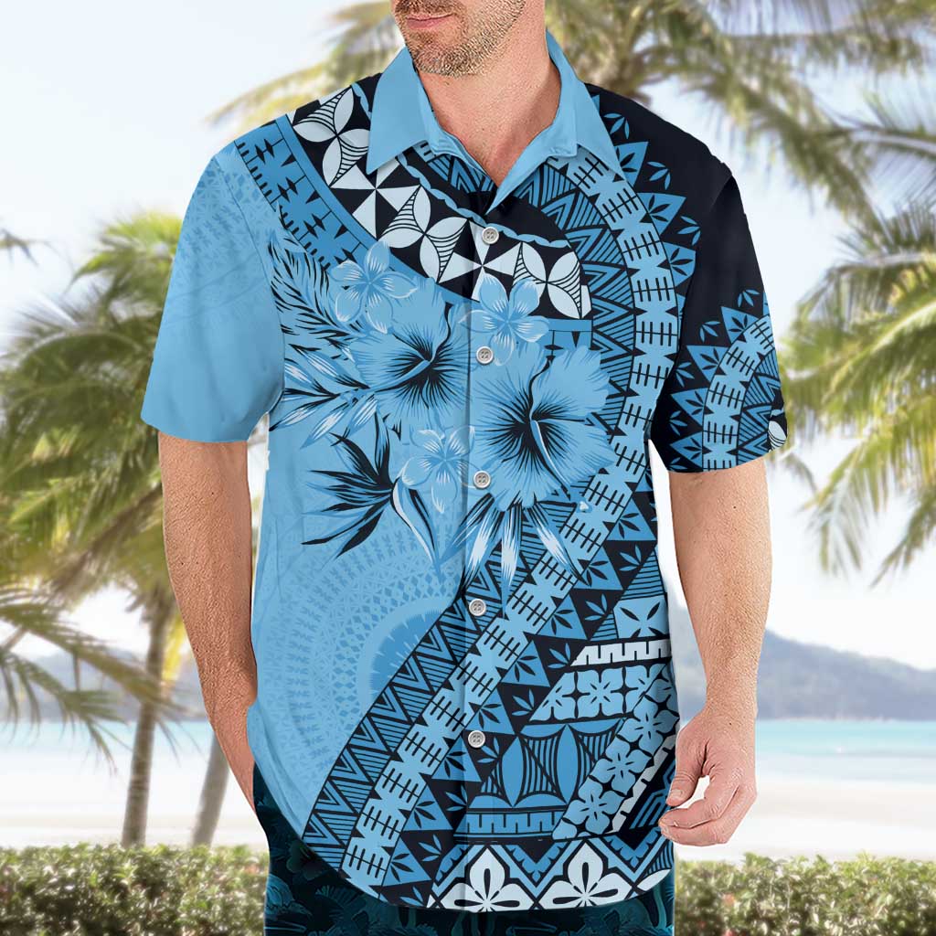 Bula Fiji Hawaiian Shirt Turquoise Kaivity Masi Tapa