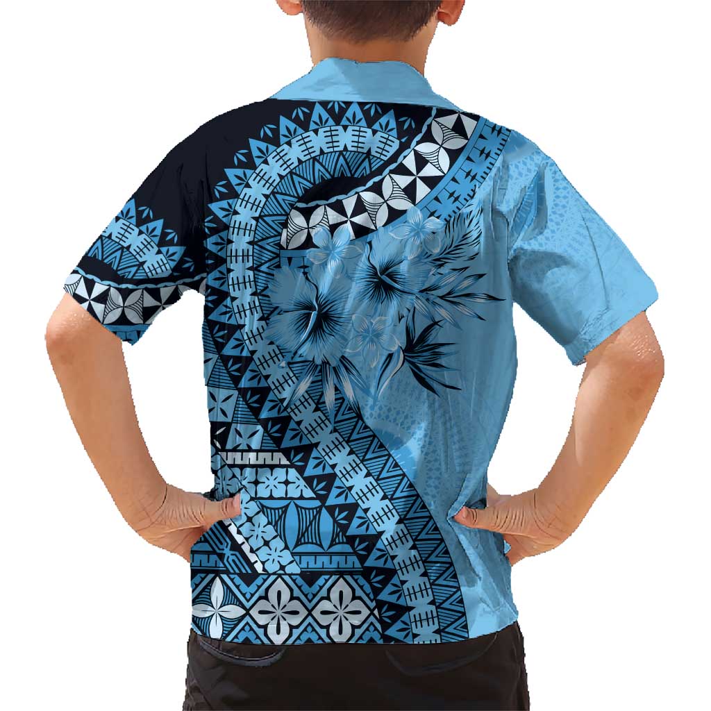 Bula Fiji Hawaiian Shirt Turquoise Kaivity Masi Tapa